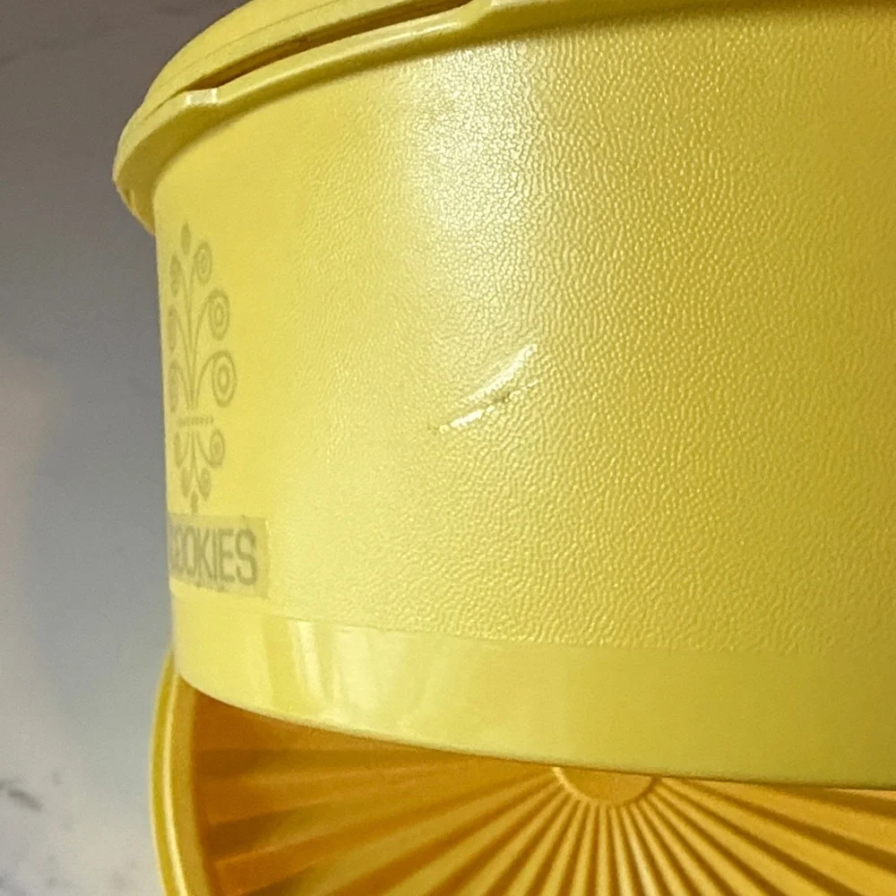 Vintage YellowTupperware Servalier Set of 2